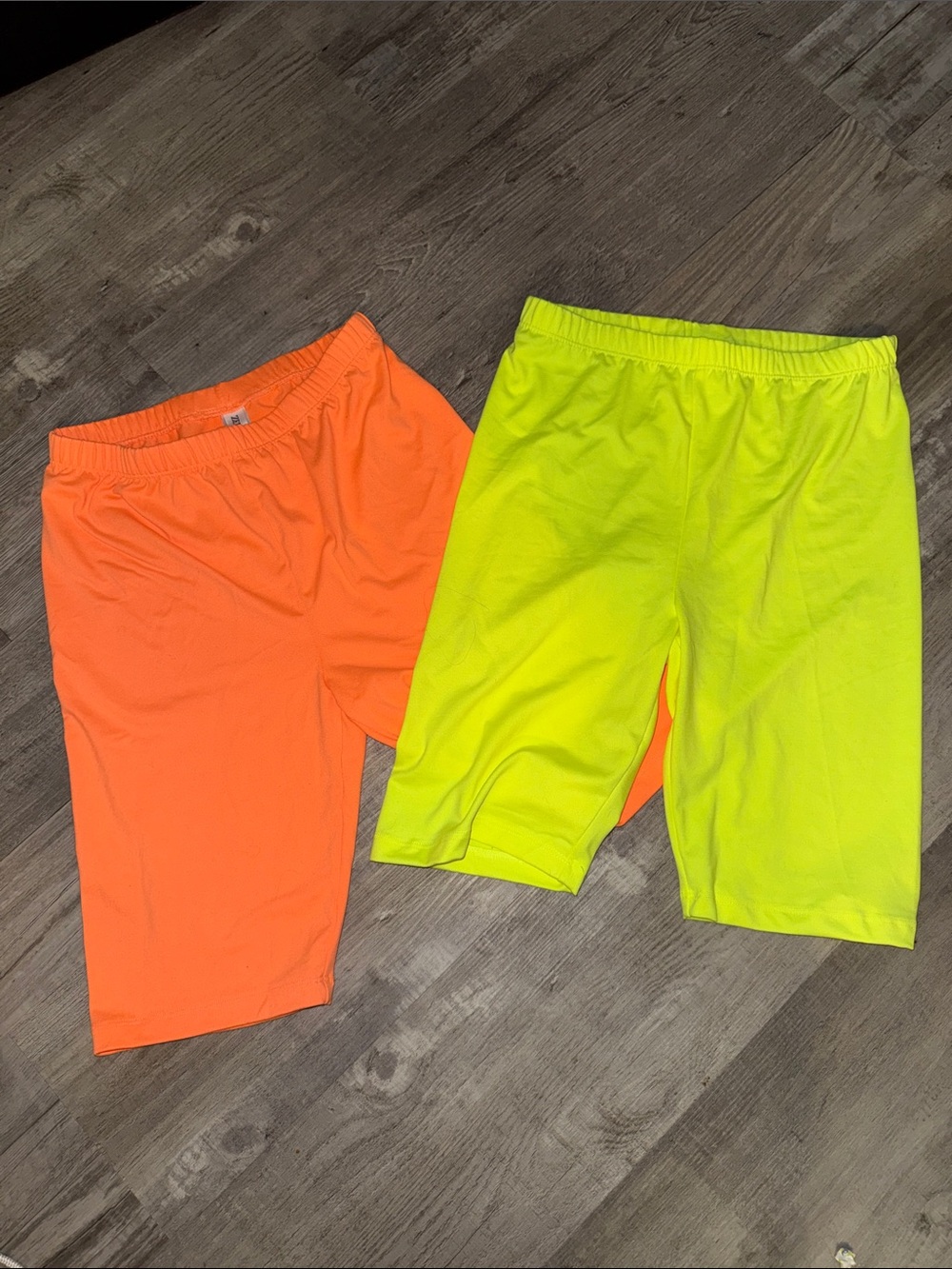 Zenana Outfitters Women's Athletic Shorts - Neon Orange & Neon Yellow